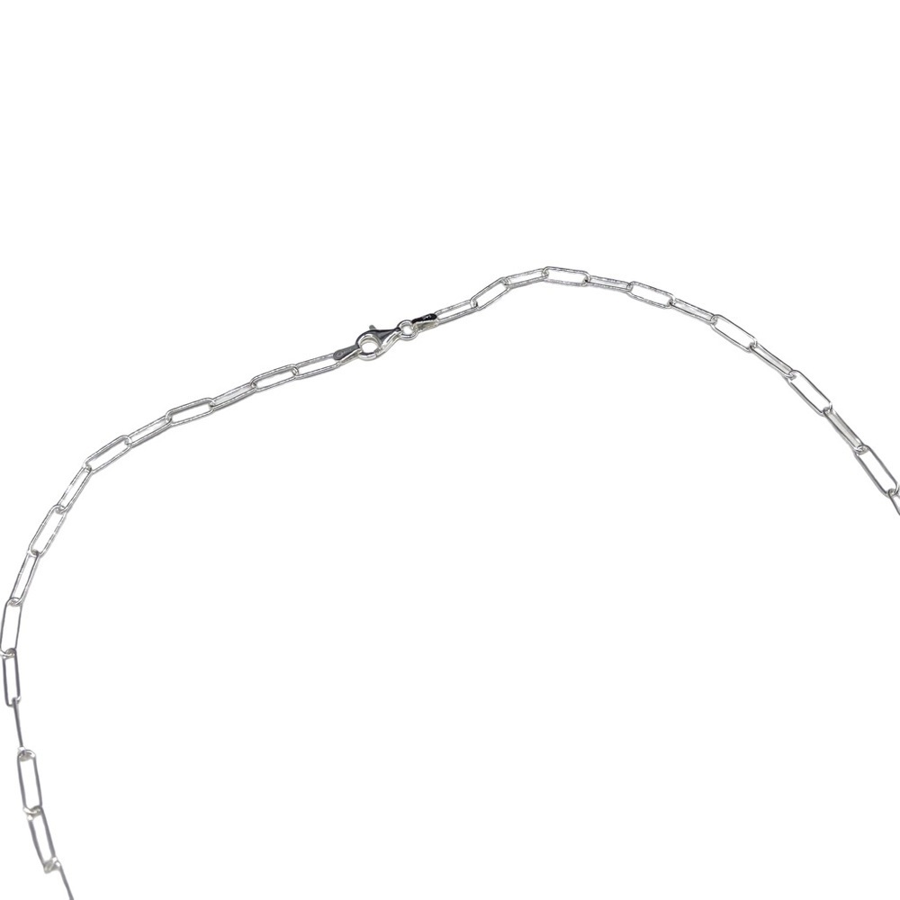 20” Sterling Silver Paperclip Chain Link Necklace Solid 925 Italy Paper Clip - Picture 4 of 11